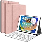JUQITECH iPad 9th 8th 7th Generation Case with Keyboard 10.2 Inch 2021/2020/2019 - Wireless Bluetooth Magnetic Keyboard Case Soft Tablet Protective Cover for iPad 10.2" with Apple Pencil Holder