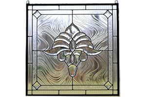 TMI ART PANEL 20" x 20" All Clear Beveled Glass Hanging Window Panel