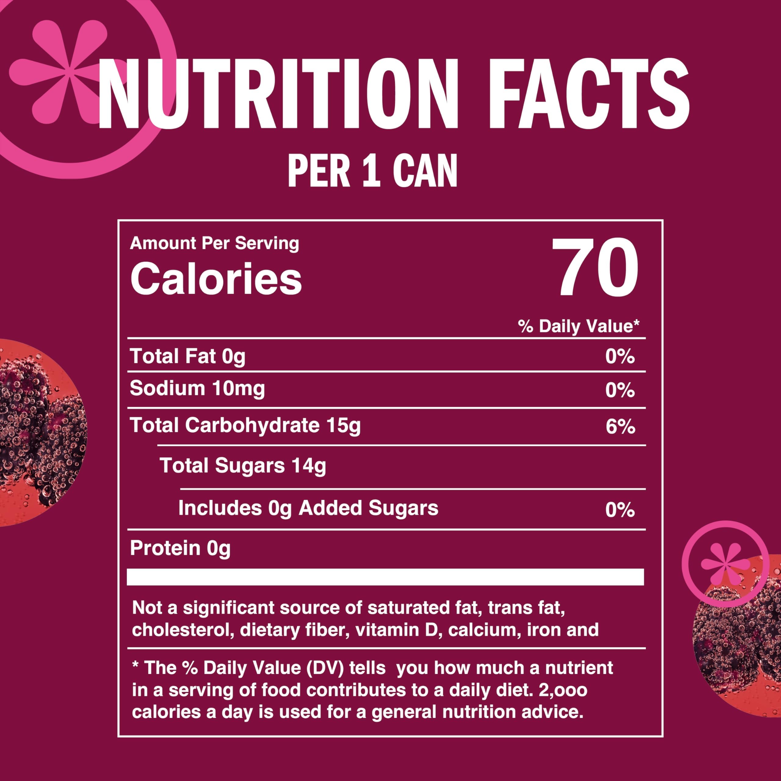 IZZE Sparkling Water Juice Beverage Blend, Blackberry, No Sugar Added, 8.4 FL OZ, 24 Cans