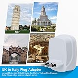 SHUOMAO UK to Italy Travel Adapter with 4 USB Ports Type L Converter view 3