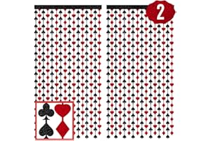 xo, Fetti Party Decorations Red and Black Casino Curtain - Set of 2 | Card Game Bachelorette Supplies, Vegas Birthday Photo Booth, Poker Party Backdrop