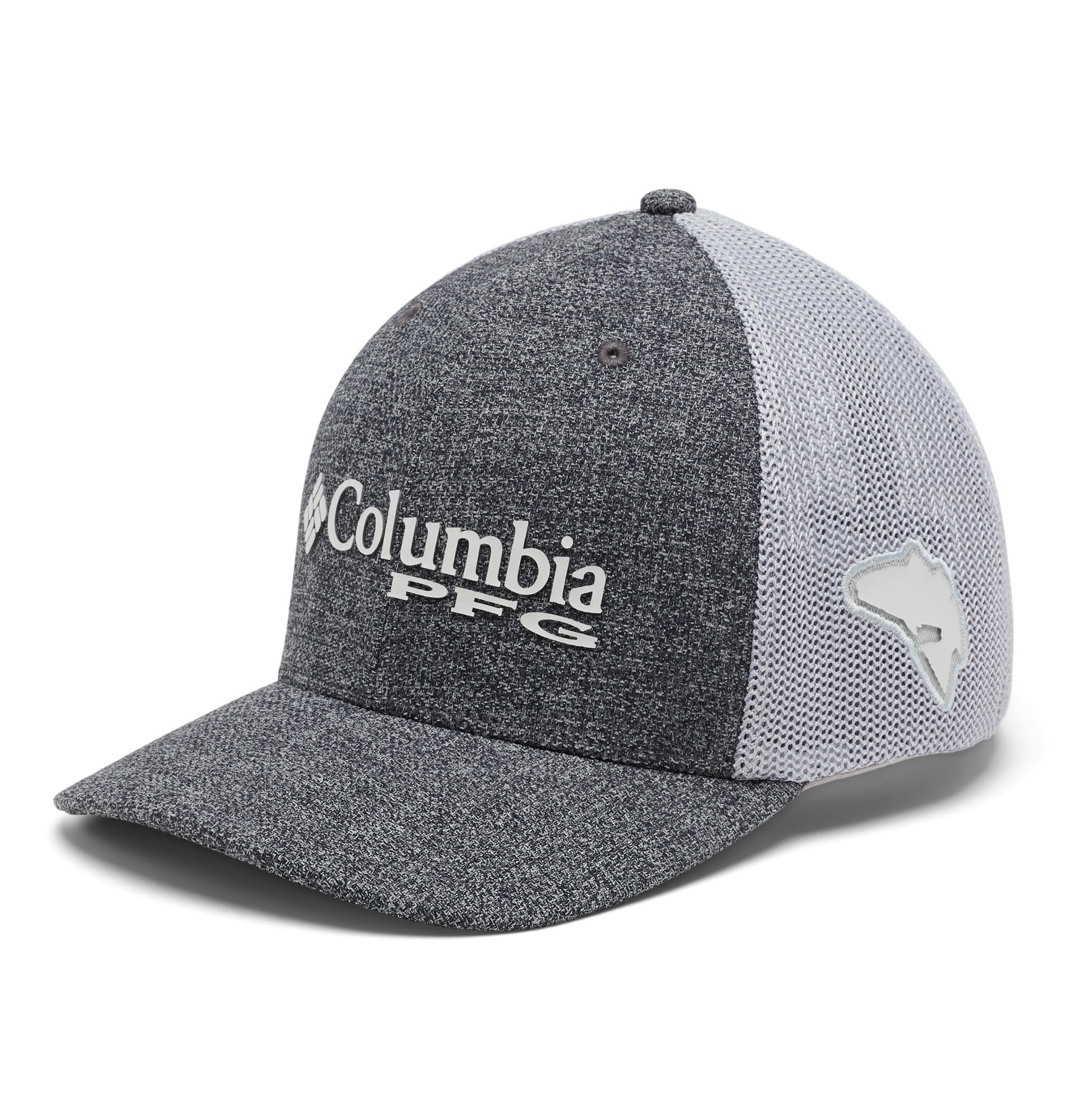 Columbia PFG Logo Mesh Ball Cap, Grill Heather/Cool Grey, S/M — image 1