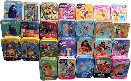 Amazon Disney ディズニー 子供向け ジグソーパズル アルミケース付き お得な3個セット 男の子 女の子 並行輸入品 ジグソーパズル おもちゃ