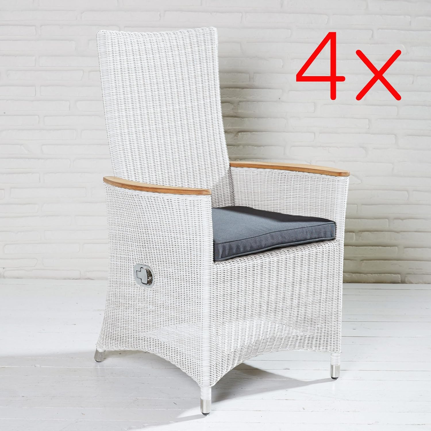 Elegante Gartenstühle Positionsstühle Chelsea 4 Stück für die Terrasse