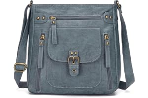 KL928 Crossbody Bags for Women, Multi Pocket Shoulder Bags, Medium PU Leather Cross Body Purses