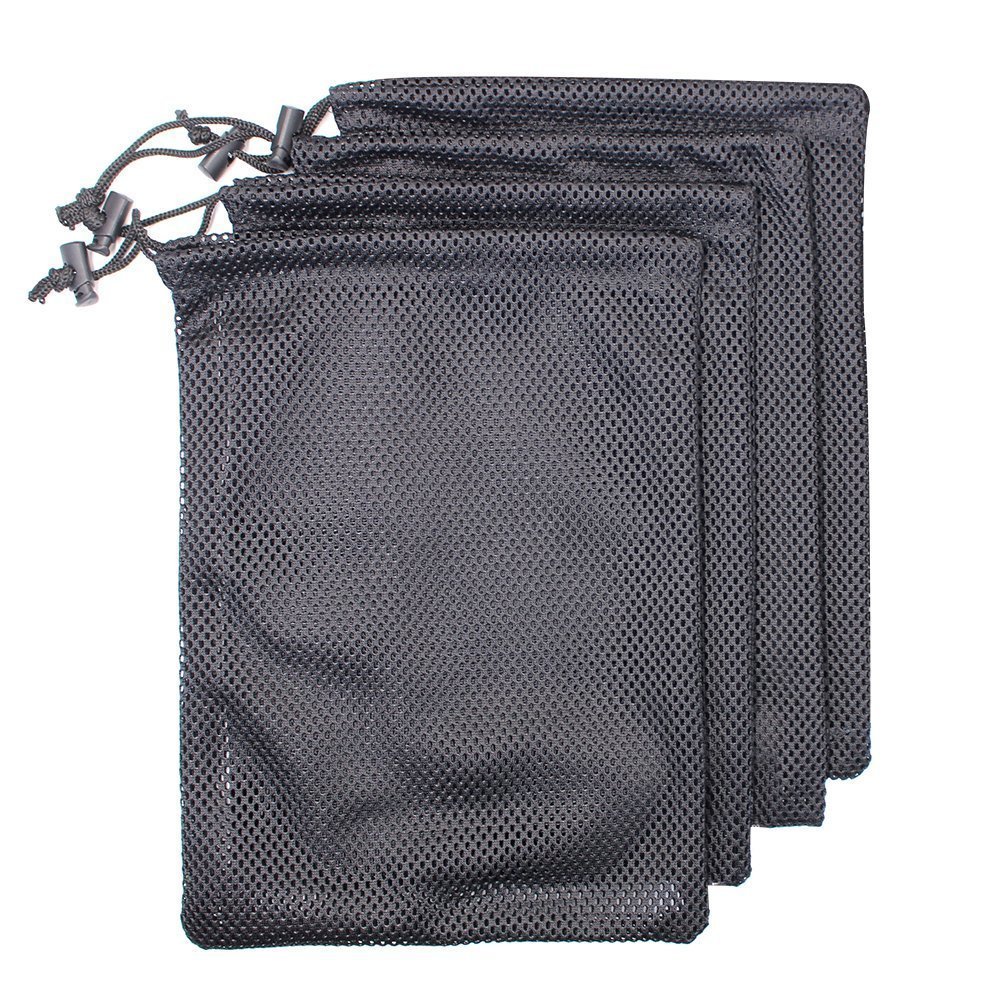 Nylon Mesh Bag, 4-Pack Speicher Ditty Stuff Drawstring Pouch für Gym & Travel