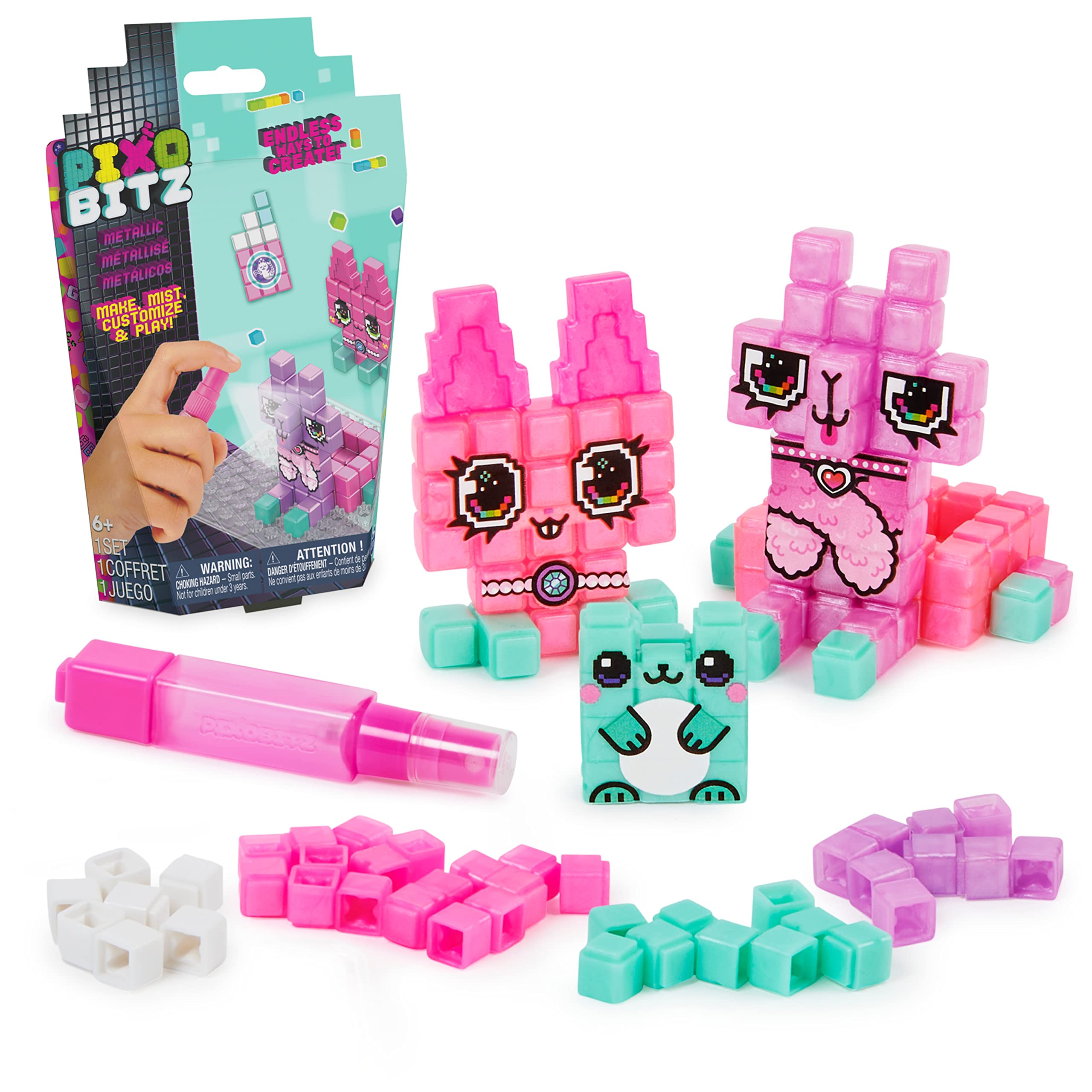 Pixobitz, Metallic Pack 156 Exclusive Water Fuse Beads, Decos and Accessories Creative Activity STEM Arts and Crafts Kids’ Toys for Girls & Boys Ages 6 and up