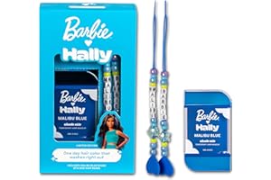 HALLY HAIR Barbie x Hally Temporary Hair Color for Kids | Blue Hair Dye | Barbie Hair Accessories for Women & Girls | Barbie Makeup for Hair | Barbie Movie Merch | Barbie Clothes & Shirt Accessory