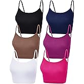 SATINIOR 6 Pack Women Crop Tops Cropped Tank Top Bundle Sleeveless Spaghetti Strap for Sports Yoga