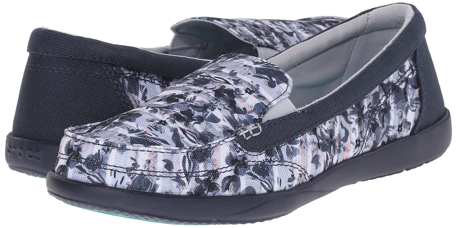 crocs women's walu ii striped flora loafers