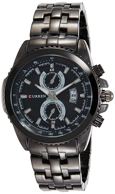Analog Black Dial Mens Watch-8082BK