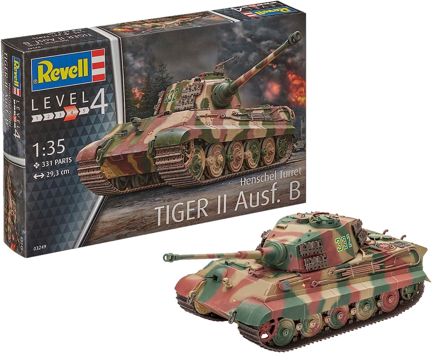 Revell 03249 Tiger II Ausf.B (Henschel Turret) 1:35 Scale Unbuilt/Unpainted Plastic Model Kit