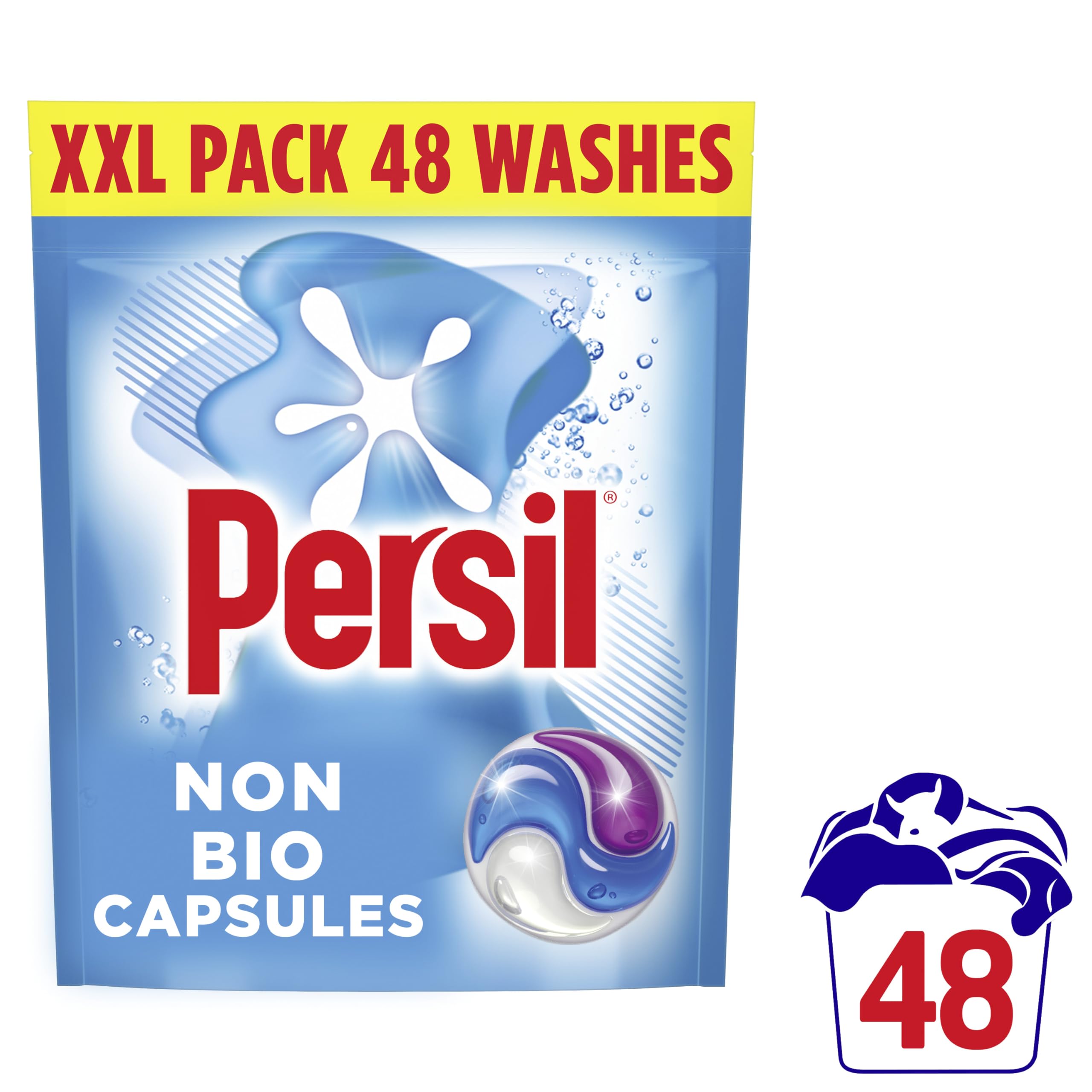 Persil Non Bio 3 in 1 Washing Capsules laundry capsules gentle next to sensitive skin for outstanding stain removal in quick & cold washes 48 washes