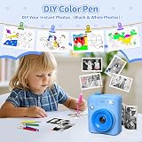 Gofunly Kids Camera Instant Print 2.0-Inch 32GB Card 5 Rolls Paper 3-12 view 5