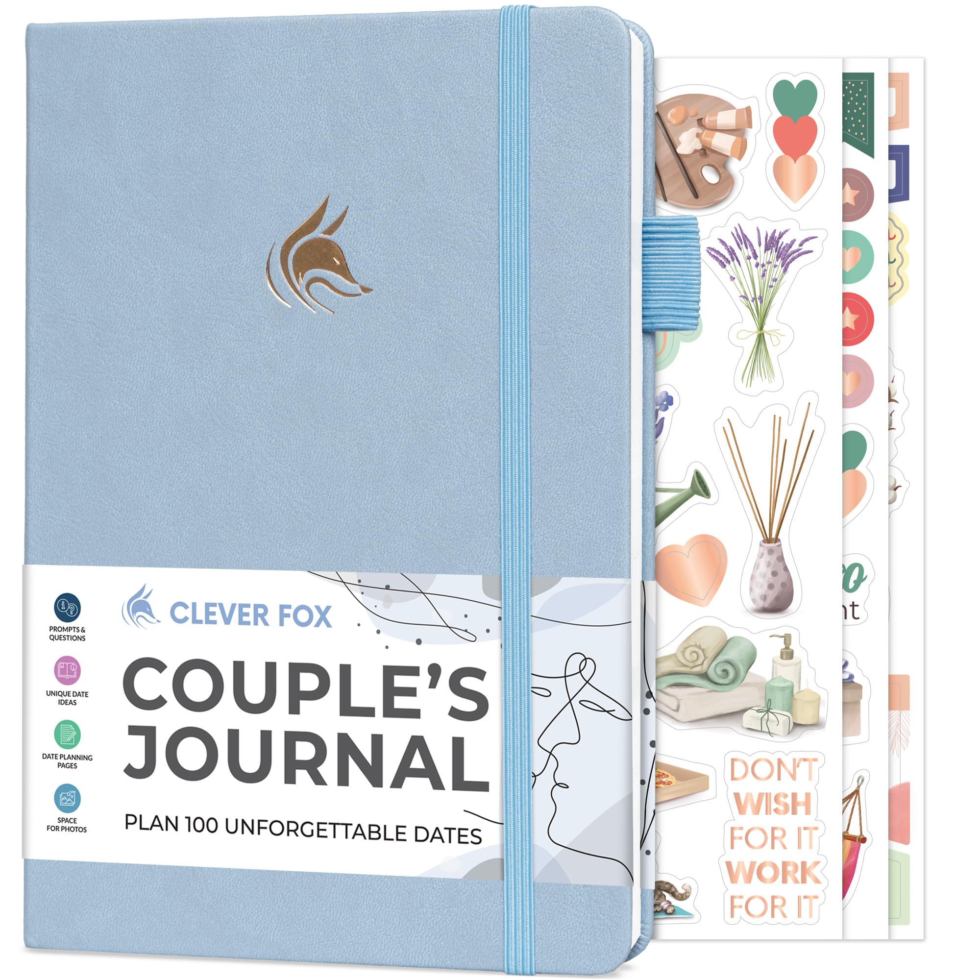 Clever Fox Couple’s Journal – Couples Date Night, Activity & Journaling Workbook – Relationship Book to Plan Dates & Fill Out Together – Engagement Gift Ideas – A5 Size (Periwinkle)