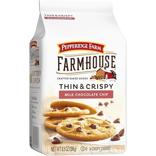 PEPPERIDGE FARM FARMHOUSE THIN AND CRISPY MILK CHOCOLATE CHIP COOKIES, 6.9 OZ BAG (14 COOKIES)