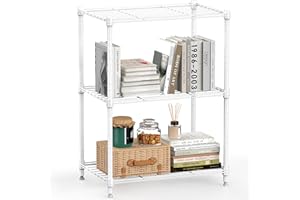 M MZG 450 lbs Wire Storage Shelving 3-Tier Utility Shelving Unit Steel Organizer Wire Rack for Home,Kitchen,Office,White (11.8" D x 17.7" W x 26.3" H)