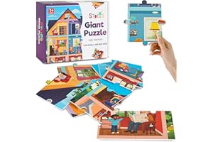 Stoie's Giant Floor Puzzle for Kids Ages 1-3 - My House Theme with 7 Different Rooms - Aids in Developing Fine Motor Skills a
