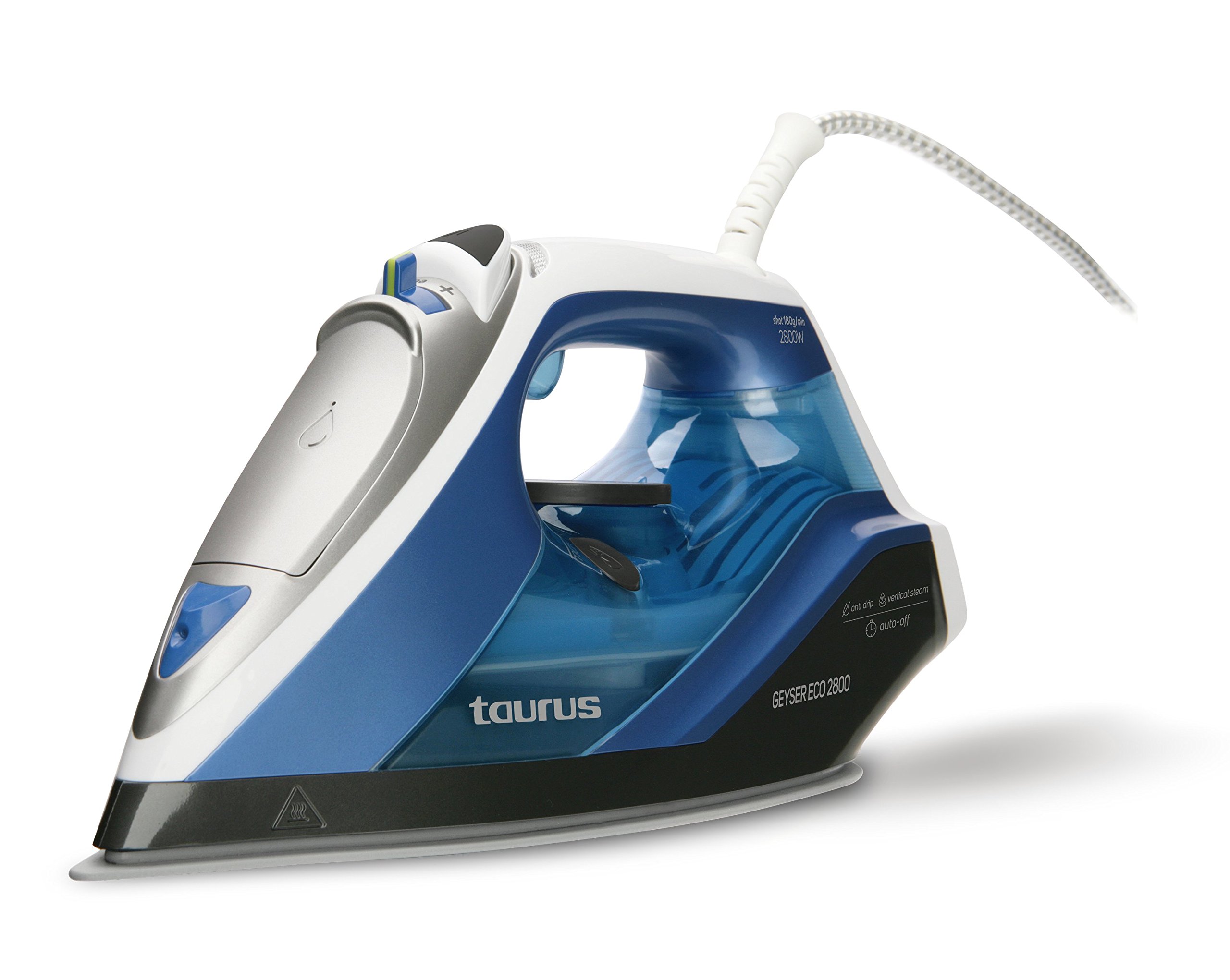 Taurus-Geyser-Eco-2800–Plancha-2800W-180gmin-regulador-Vapor-y-Temperatura-Suela-Titanium-Plastico-Negro