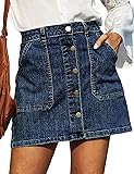 GRACE KARIN Women's Casual Button Down Denim Skirt