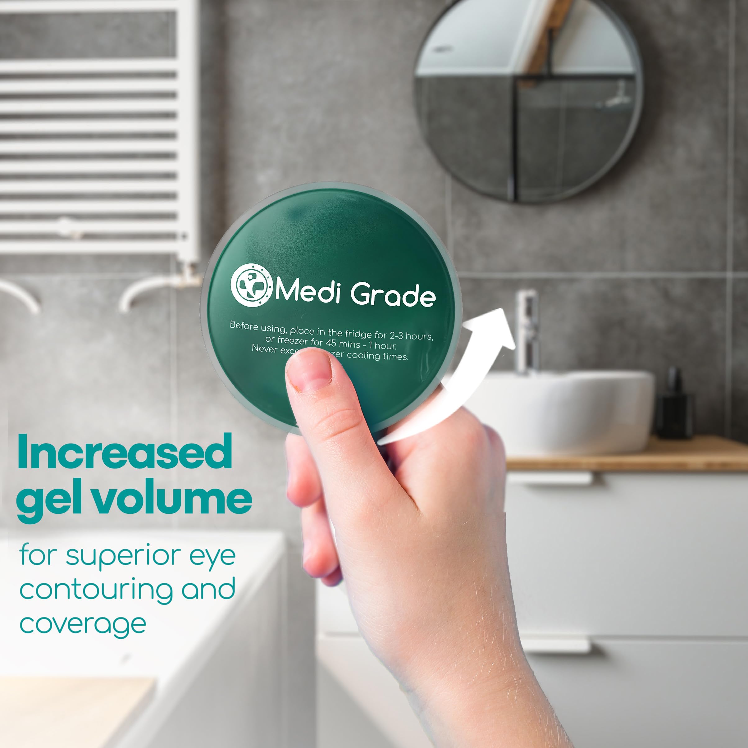 Medi Grade Cooling Eye Mask for Puffy Eyes, Allergies, Sinuses - Reusable Gel Eye Mask and Cooling Pads with Thermo-Bag for Dark Circles, Hangovers and Migraine Relief - Cold Eyemask