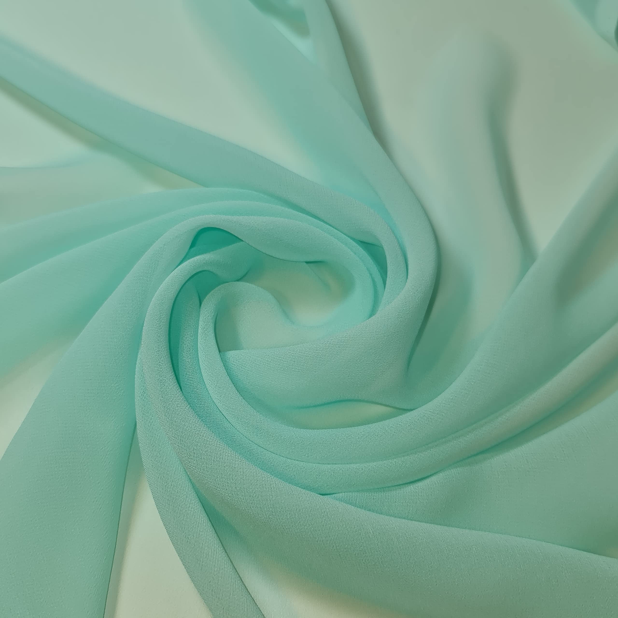Chiffon Sheer Fabric Plain Soft Polyester Wedding Arch Dress Craft Material 44" (10 Meter, Spearmint (47))
