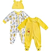 Disney Winnie the Pooh Baby Boys 2 Pack Sleep 'N Play Coveralls Footies for Newborn and Infant