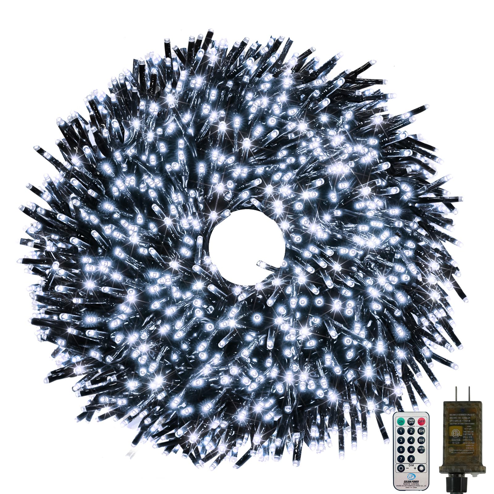 Photo 1 of 75FT 1500 LED Christmas Cluster Lights, Firecracker String Lights with Remote & 8 Modes & Timer, Waterproof Fairy Twinkle Light Plug in for Indoor Outdoor Party Garden Xmas Tree Decoration, Cool White