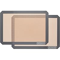 GRIDMANN Pro Silicone Baking Mat - Set of 2 Non-Stick Half Sheet (16-1/2" x 11-5/8") Food Safe Tray Pan Liners