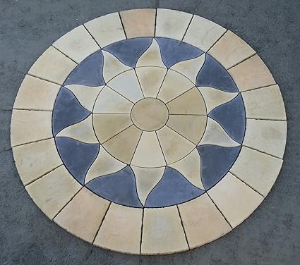 Stein Beton Aztec Sun Circle Terrasse Pflastersteine Set 6 5 Meter Amazon De Garten