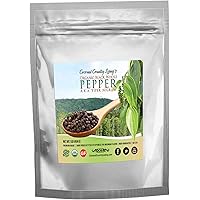 Organic Black Peppercorns Whole 1 lb, USDA Organic Black Pepper for Grinder Refill Premium Grade, Fairtrade