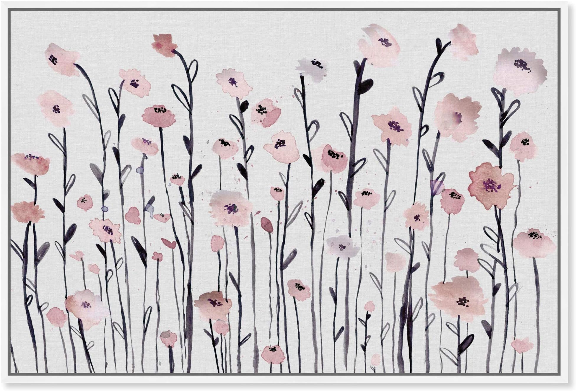 The Oliver Gal Artist Co. Floral and Botanical Framed Wall Art Canvas Prints Dusty Rose' Gardens Home Décor, 24" x 16", Pink, White