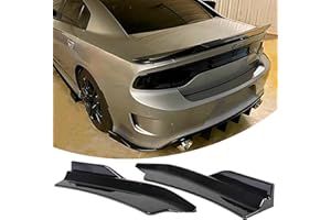 NEESPOC Rear Bumper Spoiler Diffuser Splitter Protector Fit for Dodge Charger SRT, R/T 392, GT, Scat Pack, Daytona 2015-2023, 2PCS Rear Bumper Side Lip Aprons Valence Spat Accessories (Gloss Black)