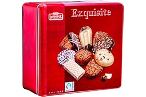 ONE CANDY WAY Lambertz European Holiday Cookie Tin – 92 Cookies, 10 Varieties – Ready to Serve and Gift-Ready for Christmas and Office Sharing – 26 Ounces
