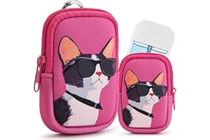YagCu Cat Hand Sanitizer Spray Case, Compatible with Touchland Hand Sanitizer Mist Spray, Portable Holder, Mini Pouch, Zippered Pouch Case, Fashion Accessory with Snap Hook 1FL OZ