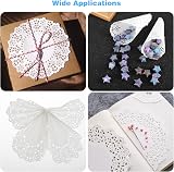 Jeffdad 150 Pcs Assorted Doilies 4.5/6.5/8.5 White Lace Paper Pads view 6