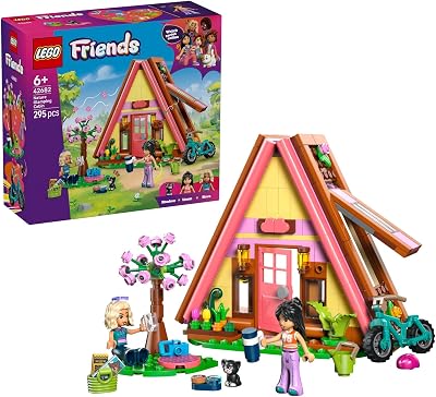 Friends La Cabane dans la Nature - Jouet Maison - Maquette Miniature avec 2 Mini-Poupées, Figurine de Chat & Accessoires Dont Lits & Nourriture - Cadeau d'anniversaire pour Fille dès 6 Ans 42682