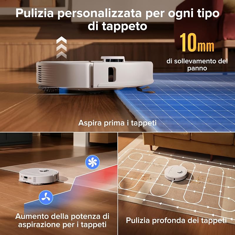 Qrevo S Pro Robot Aspirapolvere Lavapavimenti, Lavaggio Panno 75°C