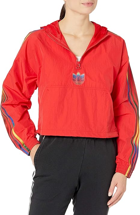 adidas Originals Women's Cropped Half-Zip Sweater, Scarlet, S: Amazon.co.uk: Clothing
