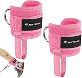 Flintronic 2Pcs Ankle Straps for Cable Machine with D-Rings Pink view 1
