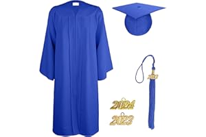 TngHui Unisex Matte Graduation Gown Cap 2023/2024 Year Charm for High School Rich in Color