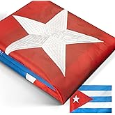 Anley EverStrong Series Embroidered Cuba Flag 3x5 Feet - Embroidery & Heavy Duty Canvas Header - 4 Rows of Lock Stitching - Cuban National Flags with Brass Grommets 3 X 5 Ft