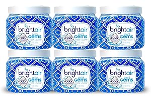 Bright Air Scent Gems, For Small to Medium-Size Spaces, Cool & Clean Scent, 12 oz. Each, Case of 6, Odor Eliminator & Air Freshener, Natural Essential Oils, Lasts Up to 45 Days Each