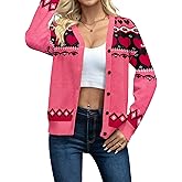 Valentines Cardigan for Women Love Heart Sweaters Valentines Long Sleeve Button Down V Neck Knit Sweater