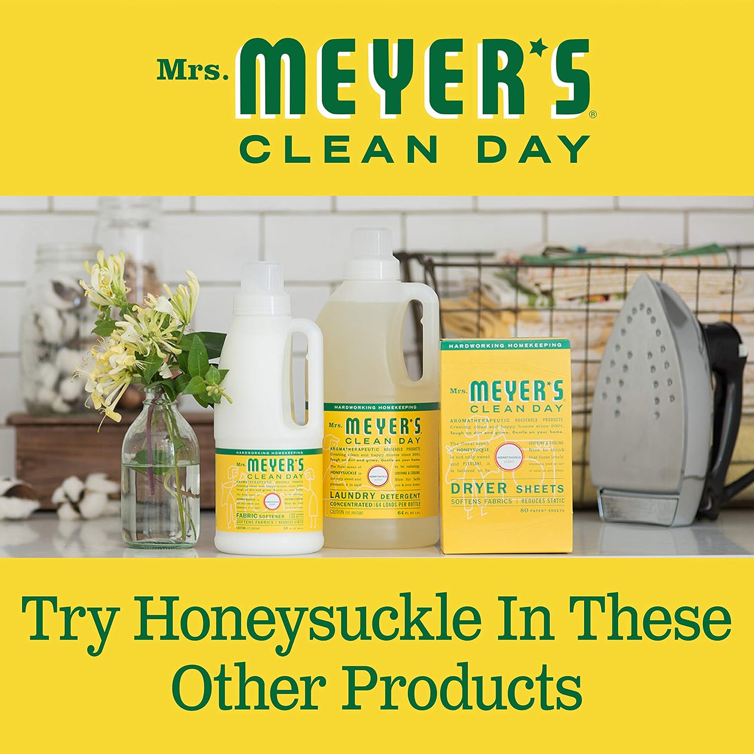 Mrs. Meyer's Clean Day Liquid Hand Soap, Cruelty Free and Biodegradable Formula, Honeysuckle Scent, 12.5 oz- Pack of 3: Health & Personal Care