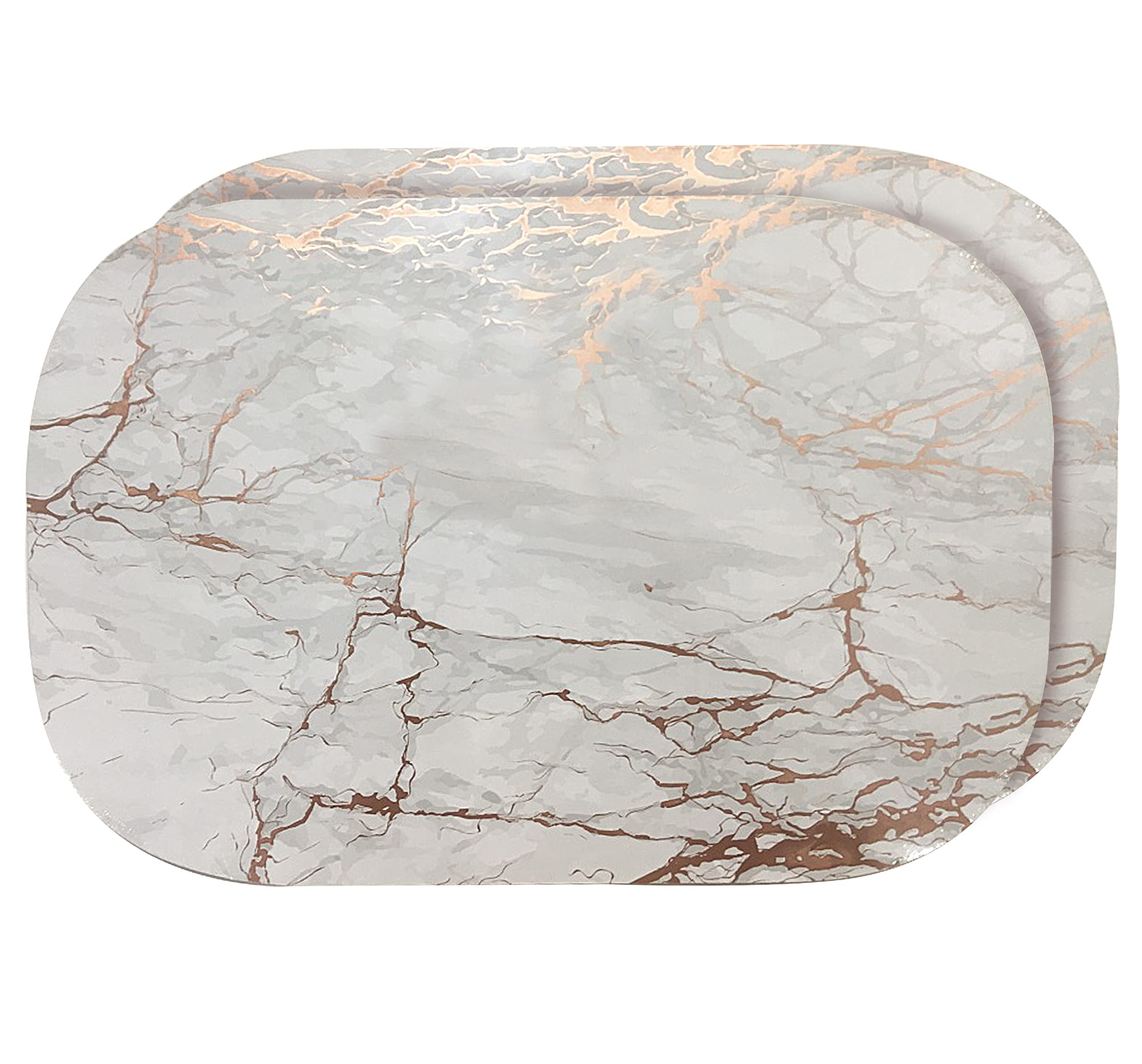 Photo 1 of **only one**Dainty Home Rose Gold Marble Oval Cork Placemats - Heat Resistant, Non-Slip, Easy Clean for Elegant Dining - 12"x18" Set of 2 - Perfect for Stylish, Modern Homes