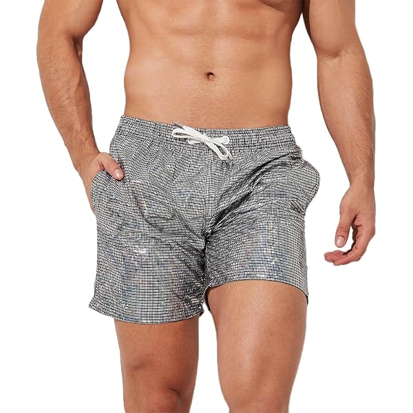 Zerbala Herren Metallic Shorts – Glänzend, Mit Taschen, Für Partys & Events