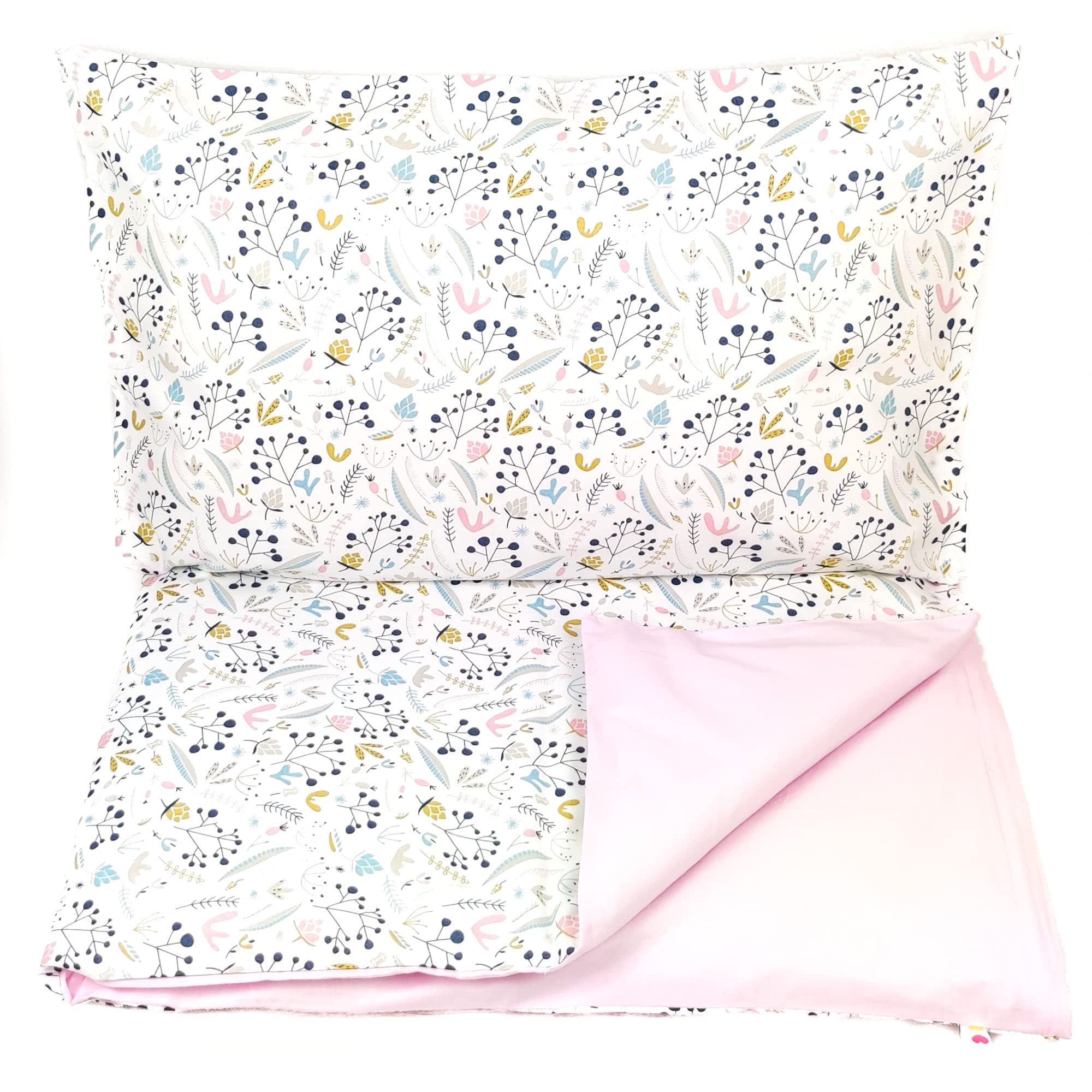 Baby's Comfort Bedding Set Duvet Cover (90 x 120 cm) + Pillowcase (40 x 60 cm), Viburnum + Pink