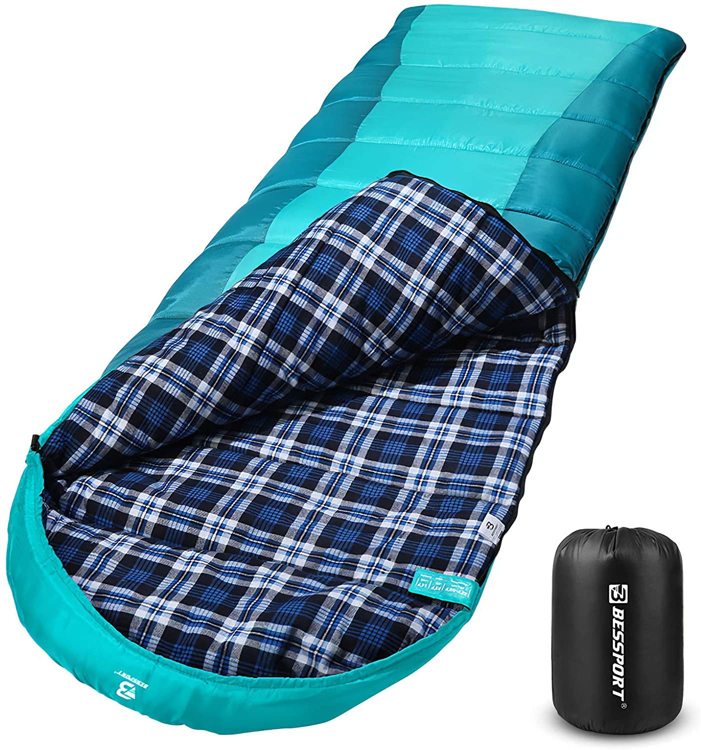 Photo 1 of Bessport Sleeping Bag Winter | Flannel Lined 18? - 32? Extreme 3-4 Season Warm & Cool Weather Adult Sleeping Bags Large | Lightweight, Waterproof for Camping, Backpacking, Hiking