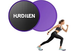 Hurdilen Core Sliders, Exercise Gliding Discs Dual Sided Use on Carpet and Hardwood Floors, Lightweight and Perfect Fitness A